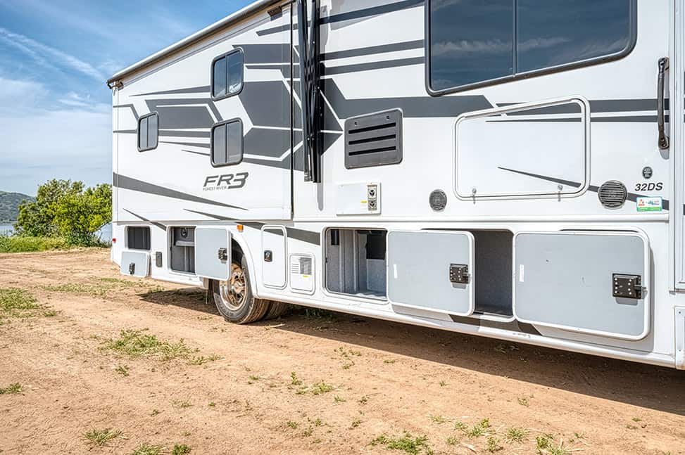 El Monte RV Class A Family Sleeper-Exterior_cargo_storage