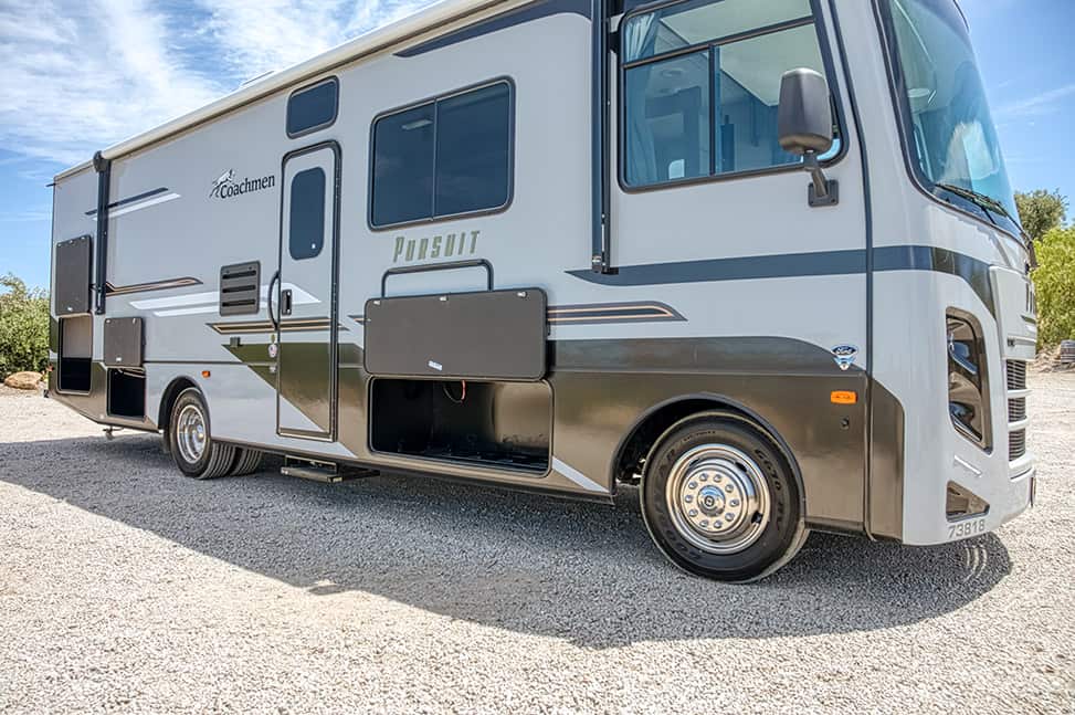 El Monte RV Class A Family Sleeper-Family_Sleeper_AF_Exterior_passenger_side_cargo