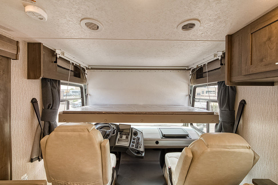 El Monte RV Class A Family Sleeper-Family_Sleeper_AF_Interior_bed_above_driver