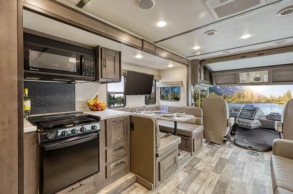 El Monte RV Class A Family Sleeper-Interior_kitchen_front